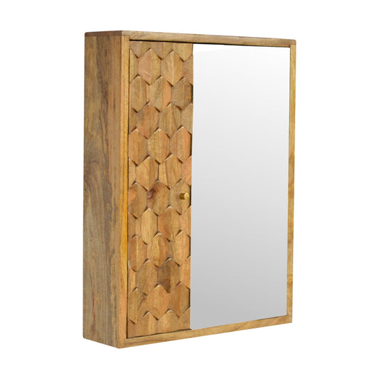 Cote Furniture | Pineapple Style Carved Mirror Cabinet - Oak Pineapple, Bathroom Furniture, Mirrors IN540