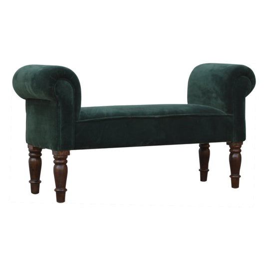 Cote Furniture | Velvet Bench - Emerald  Hallway Seating & Storage, Accent Chairs & Armchairs IN817