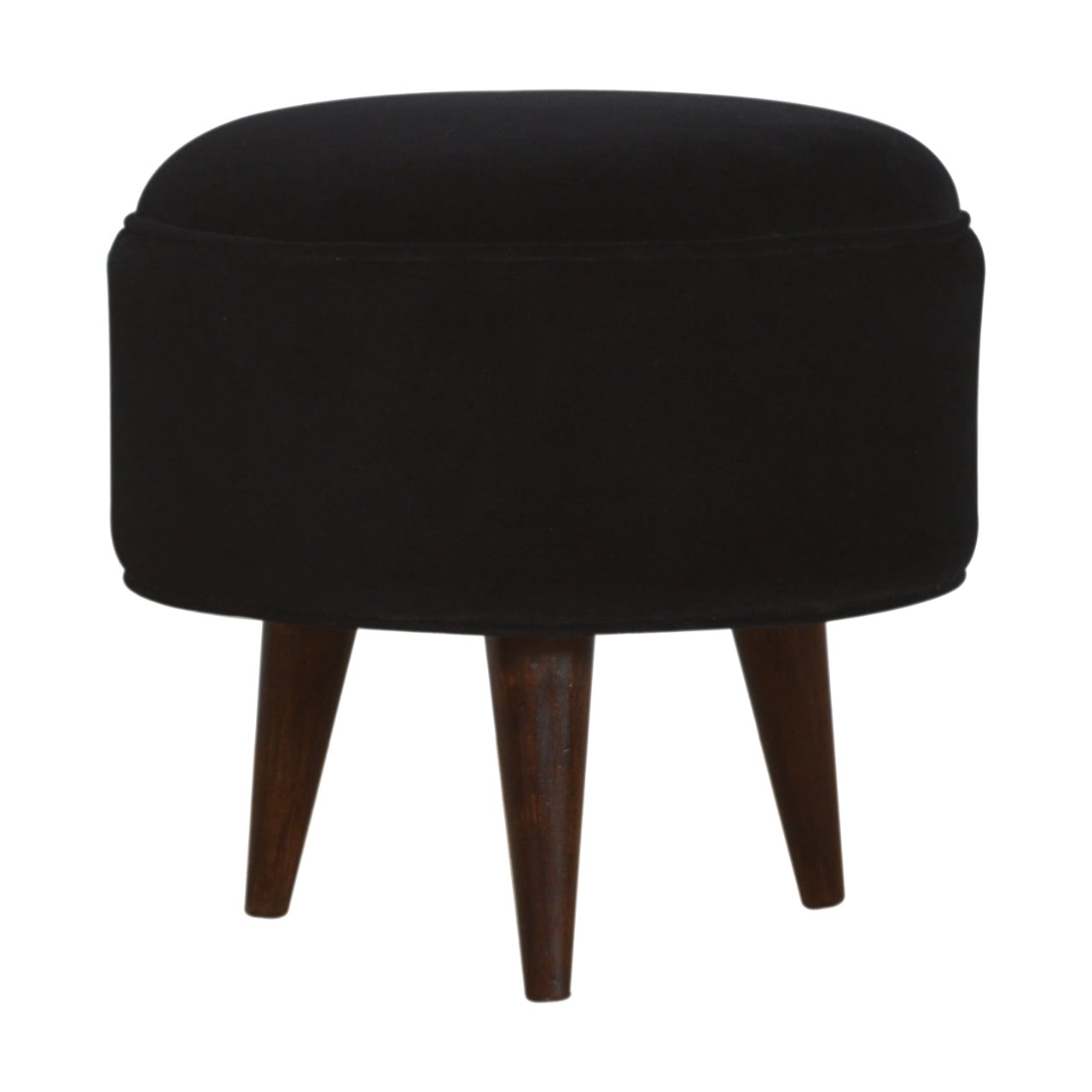 Cote Furniture | Velvet Nordic Style Footstool - Black  Footstools IN819