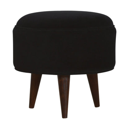 Cote Furniture | Velvet Nordic Style Footstool - Black  Footstools IN819