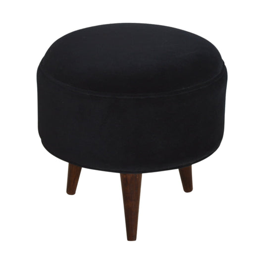 Cote Furniture | Velvet Nordic Style Footstool - Black  Footstools IN819