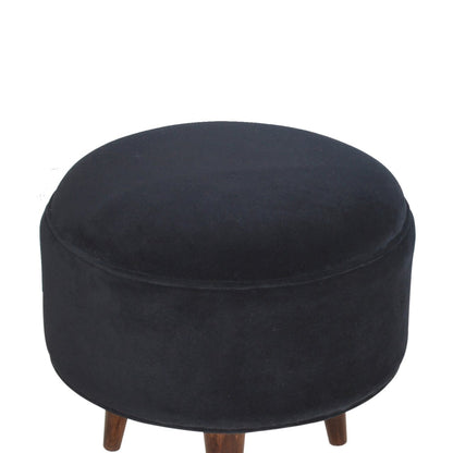 Cote Furniture | Velvet Nordic Style Footstool - Black  Footstools IN819