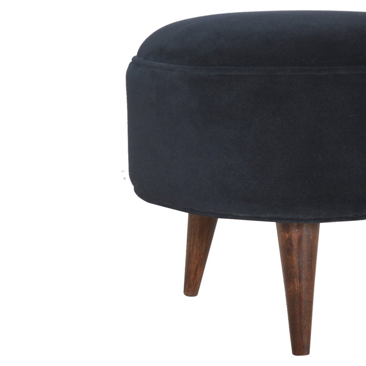 Cote Furniture | Velvet Nordic Style Footstool - Black  Footstools IN819