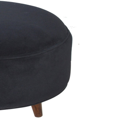 Cote Furniture | Velvet Nordic Style Footstool - Black  Footstools IN819