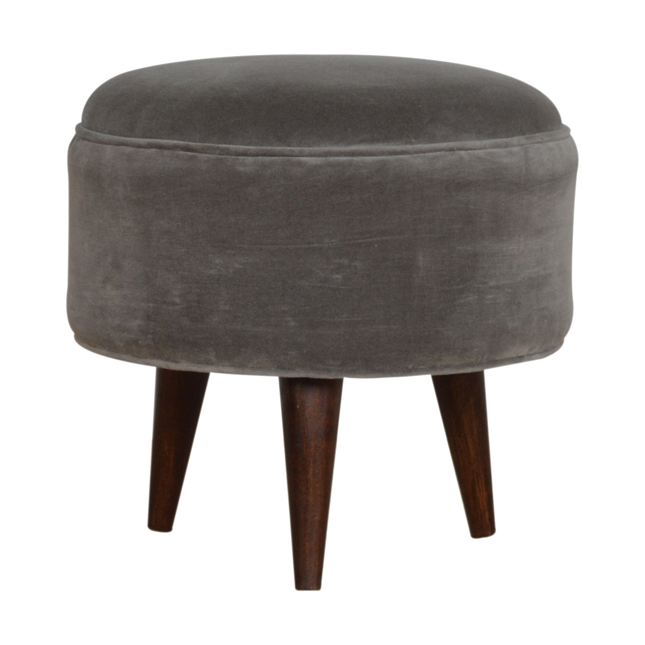 Cote Furniture | Velvet Nordic Style Footstool - Grey  Footstools IN821