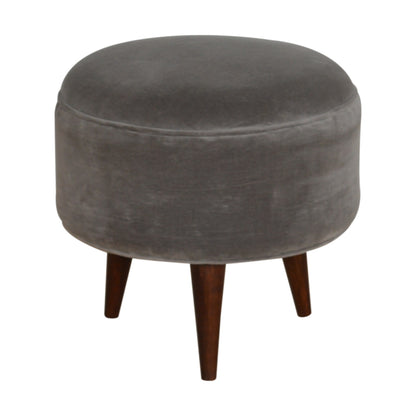 Cote Furniture | Velvet Nordic Style Footstool - Grey  Footstools IN821