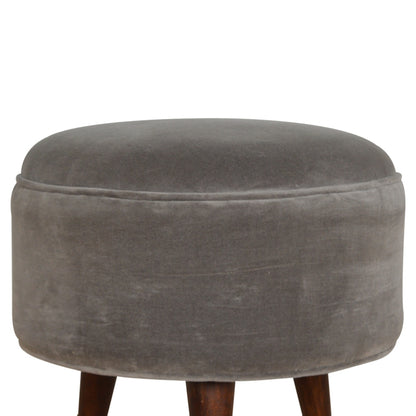 Cote Furniture | Velvet Nordic Style Footstool - Grey  Footstools IN821