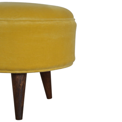 Cote Furniture | Velvet Nordic Footstool - Mustard  Footstools IN823