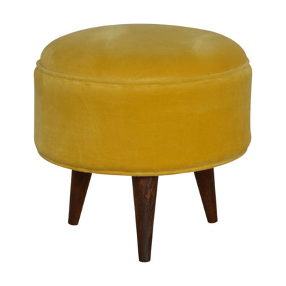 Cote Furniture | Velvet Nordic Footstool - Mustard  Footstools IN823