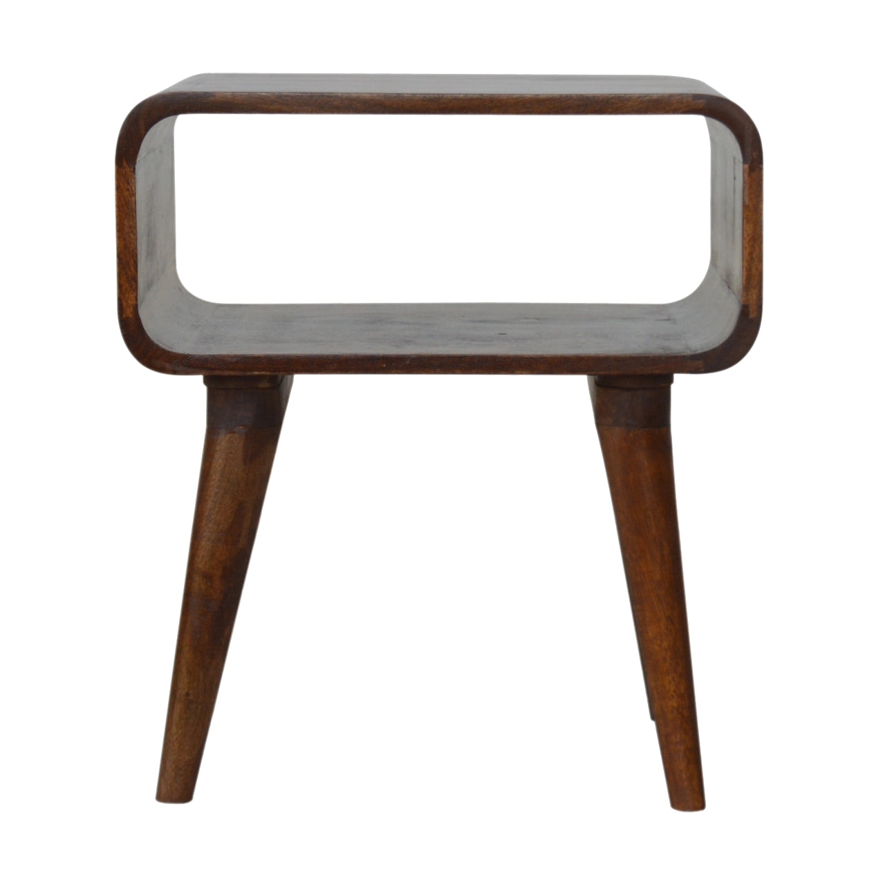 Cote Furniture | Curved Open Bedside Table - Chestnut  Curved, Bedside Tables IN890