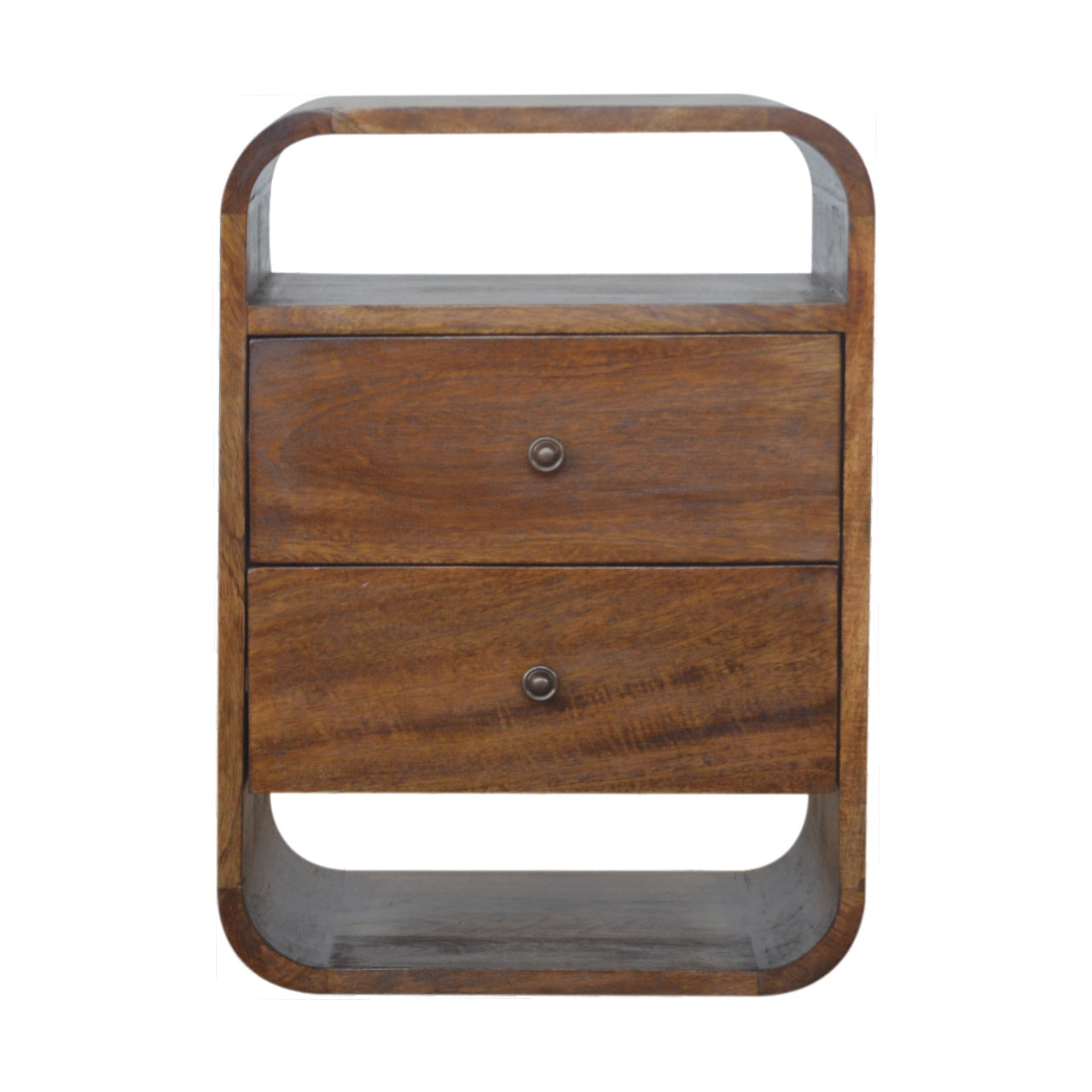 Cote Furniture | Curve 2 Drawer Bedside Table - Chestnut  Bedside Tables IN892