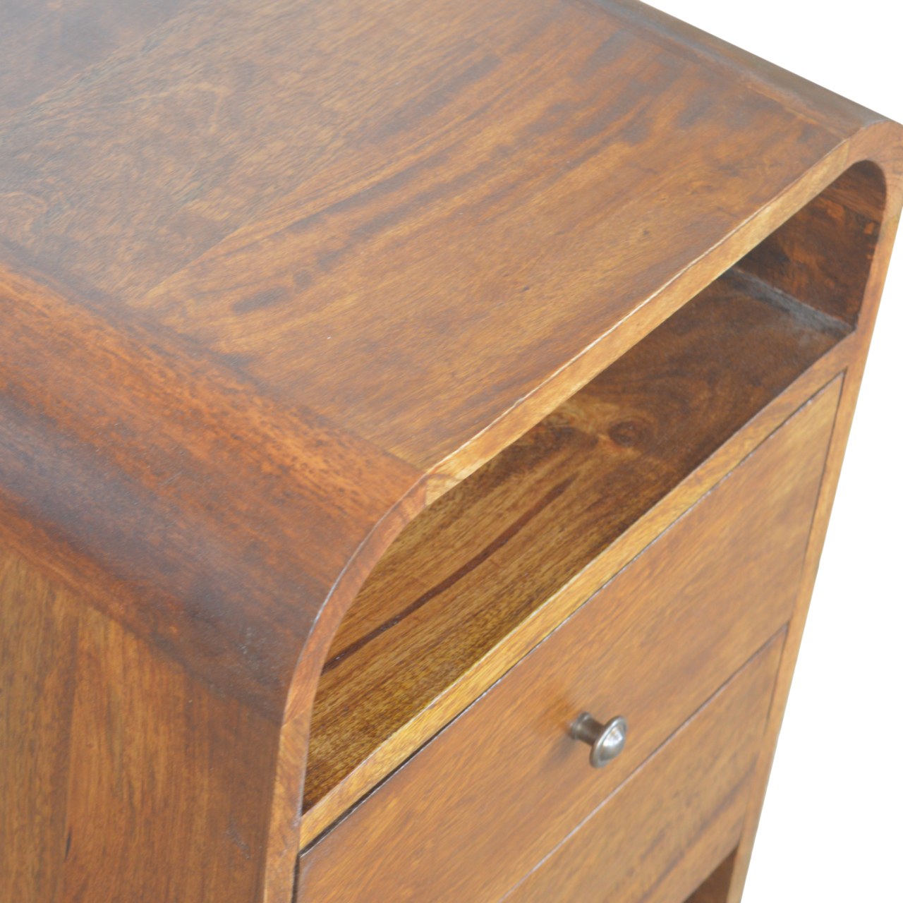 Cote Furniture | Curve 2 Drawer Bedside Table - Chestnut  Bedside Tables IN892