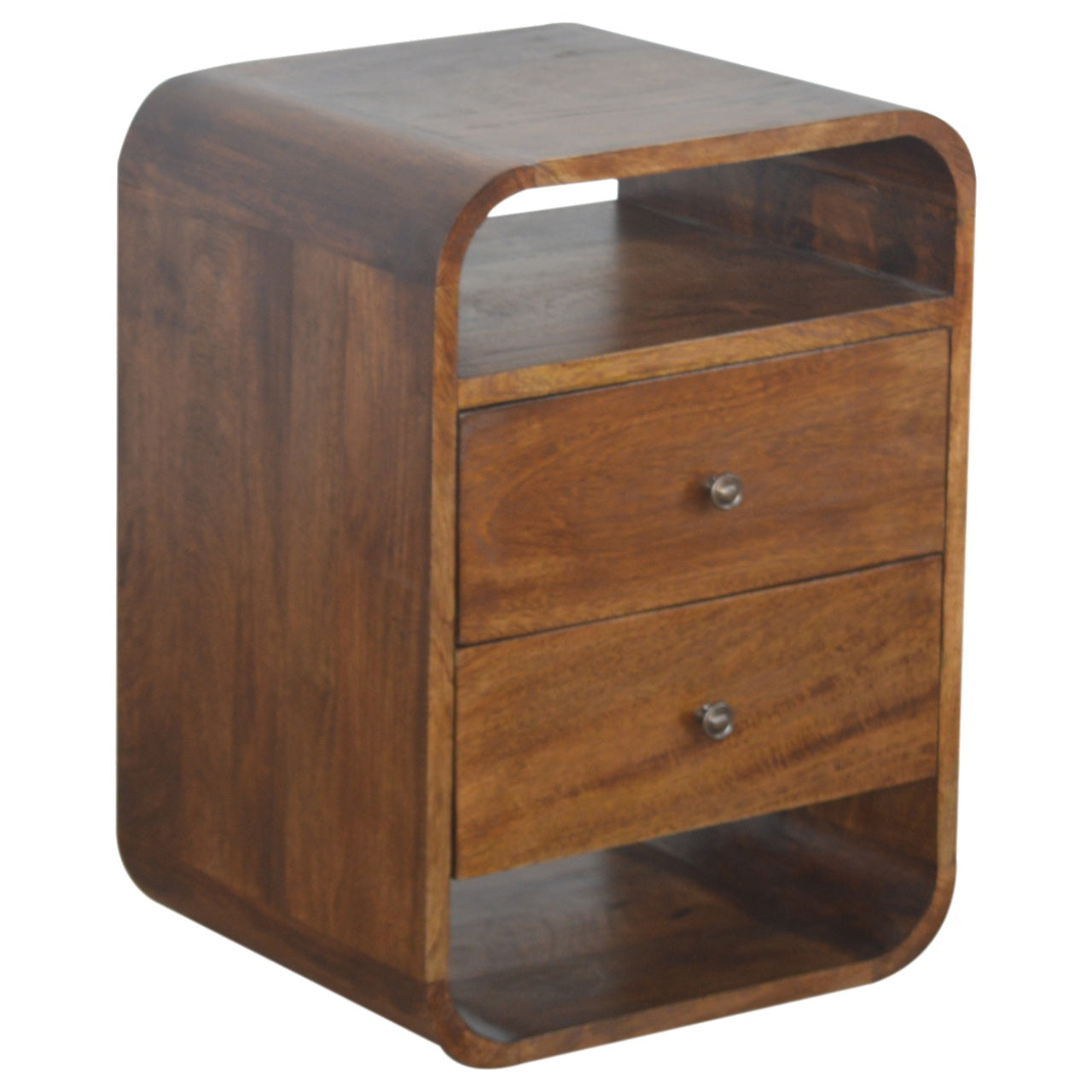 Cote Furniture | Curve 2 Drawer Bedside Table - Chestnut  Bedside Tables IN892