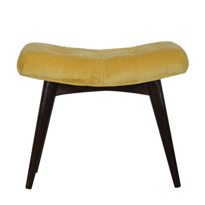 Cote Furniture | Cotton Velvet Curved Bench - Mustard  Hallway Seating & Storage, Accent Chairs & Armchairs IN928