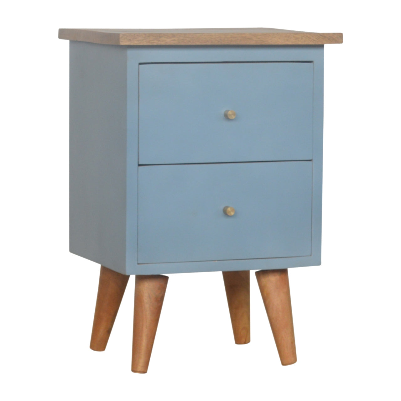 Cote Furniture | Blue Hand Painted Bedside Table - Oak Bedside Tables IN975