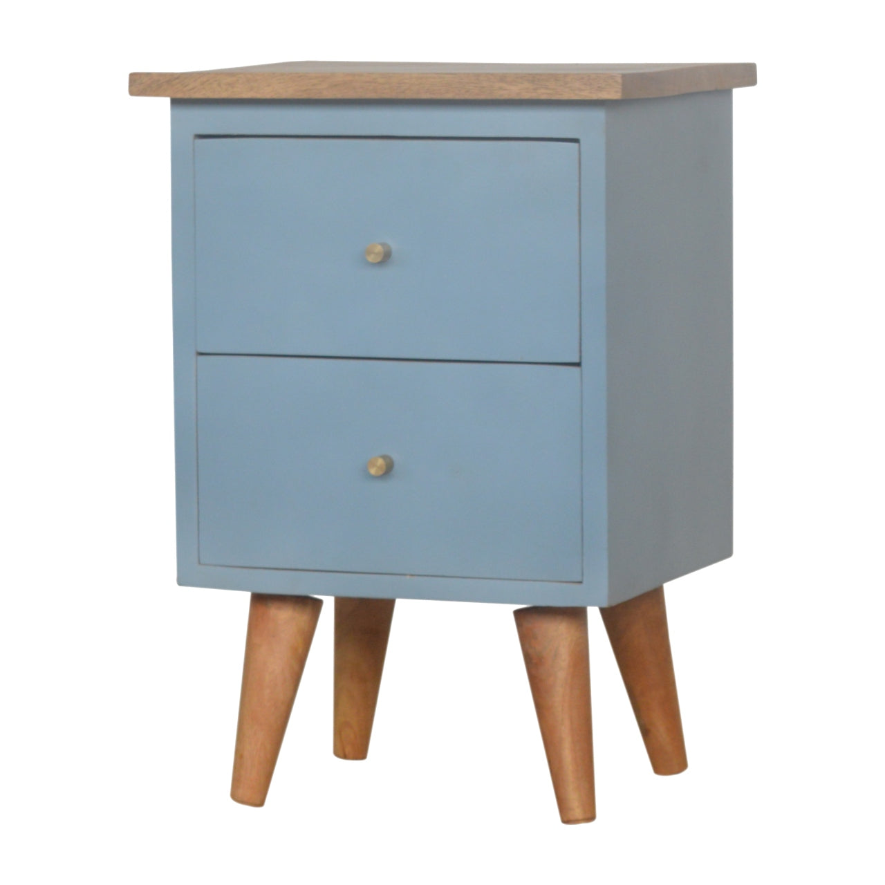 Cote Furniture | Blue Hand Painted Bedside Table - Oak Bedside Tables IN975