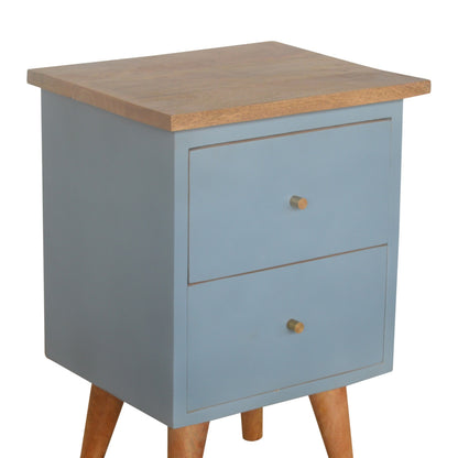 Cote Furniture | Blue Hand Painted Bedside Table - Oak Bedside Tables IN975