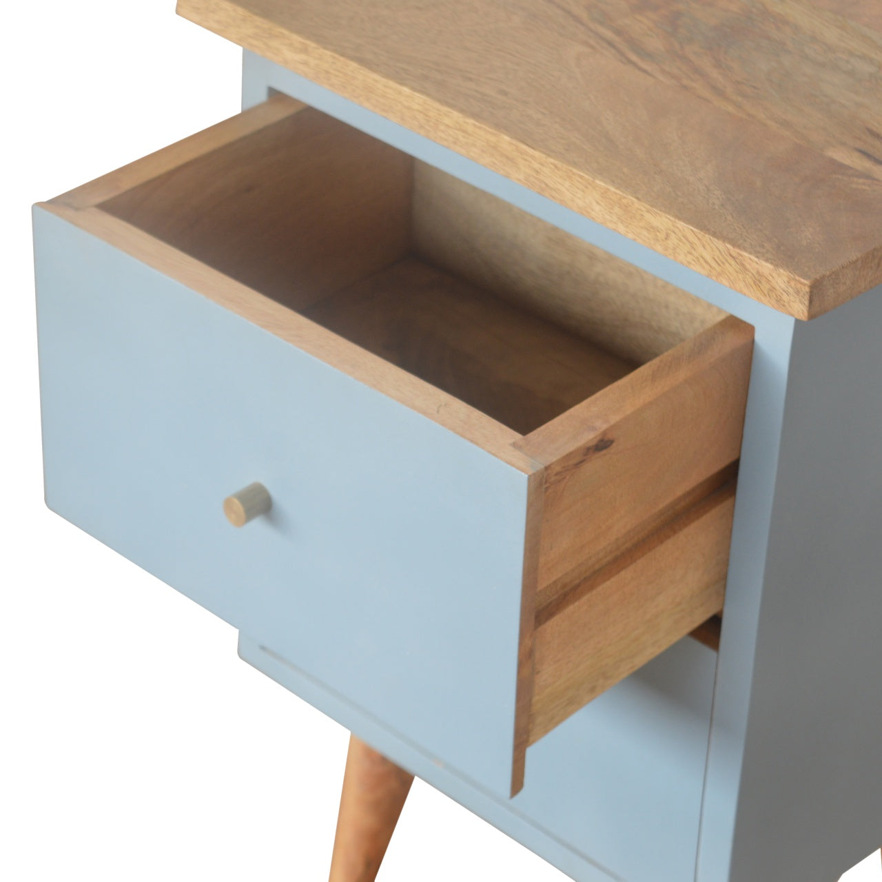 Cote Furniture | Blue Hand Painted Bedside Table - Oak Bedside Tables IN975