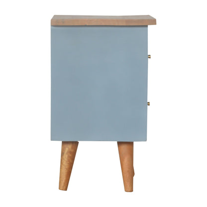 Cote Furniture | Blue Hand Painted Bedside Table - Oak Bedside Tables IN975