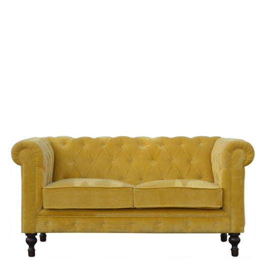 Cote Furniture | Velvet Chesterfield 2 Seater Sofa - Mustard  Sofas, Sofas & Seating IN814