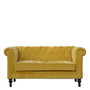 Velvet Chesterfield 2 Seater Sofa - Mustard