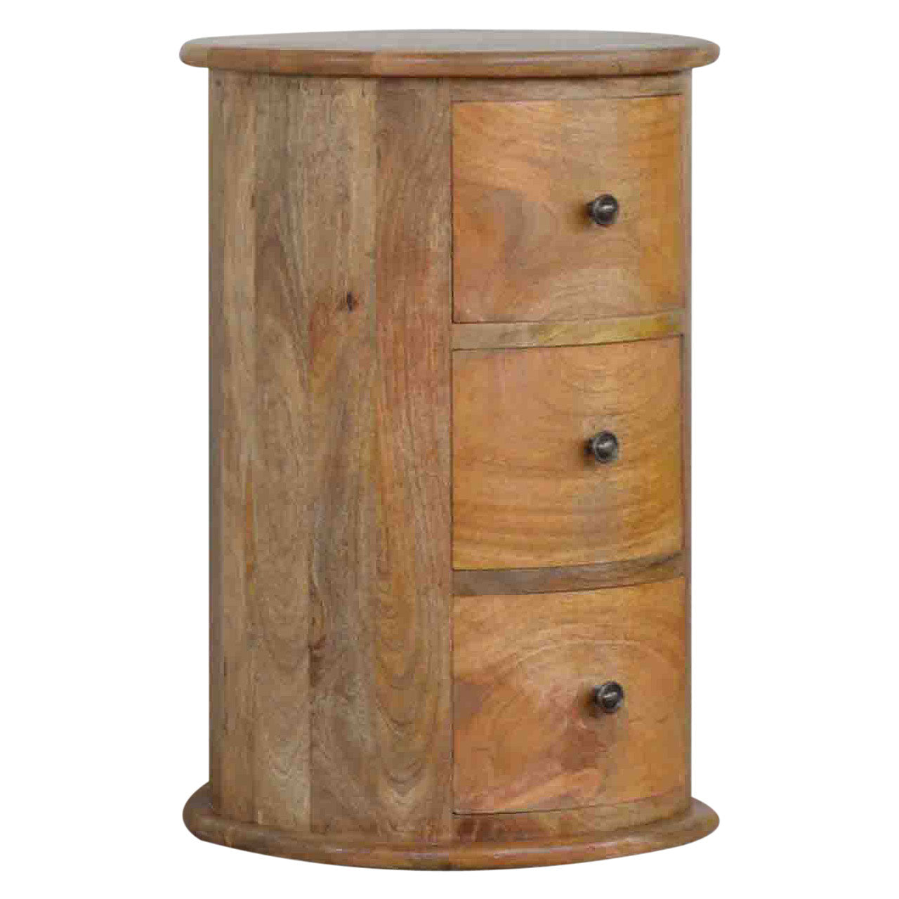 Cote Furniture | Drum Bedside Table 3 Drawer - Oak Bedside Tables IN015