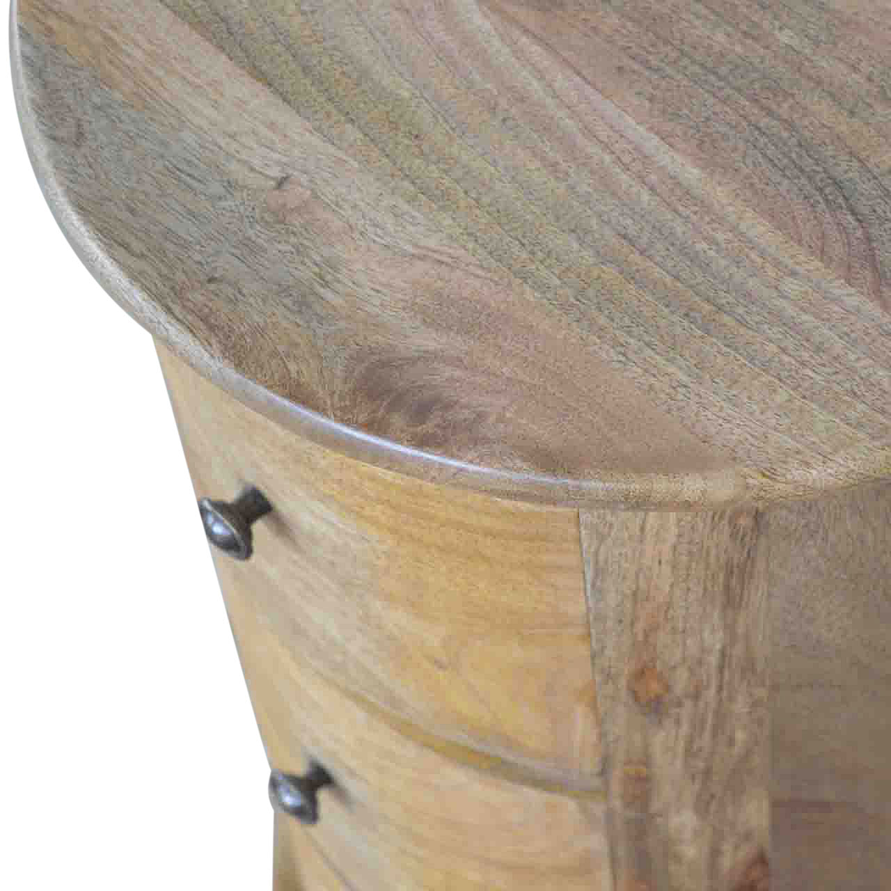 Cote Furniture | Drum Bedside Table 3 Drawer - Oak Bedside Tables IN015