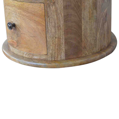 Cote Furniture | Drum Bedside Table 3 Drawer - Oak Bedside Tables IN015