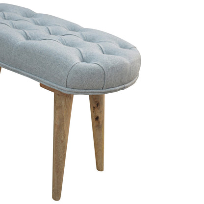 Cote Furniture | Grey Deep Button Tweed Bench - Oak Hallway Seating & Storage, Accent Chairs & Armchairs IN145