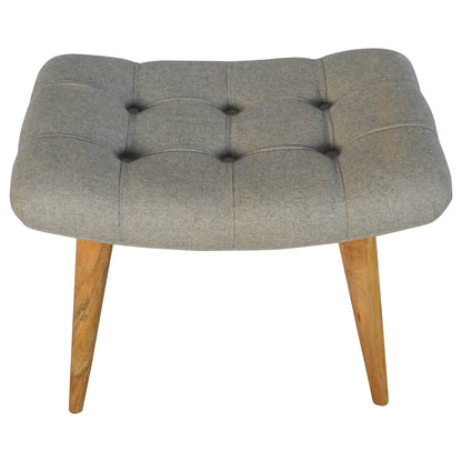 Cote Furniture | Curved Grey Tweed Bench - Classic Grey Hallway Seating & Storage, Accent Chairs & Armchairs IN146