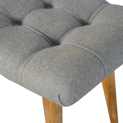 Cote Furniture | Curved Grey Tweed Bench - Classic Grey Hallway Seating & Storage, Accent Chairs & Armchairs IN146