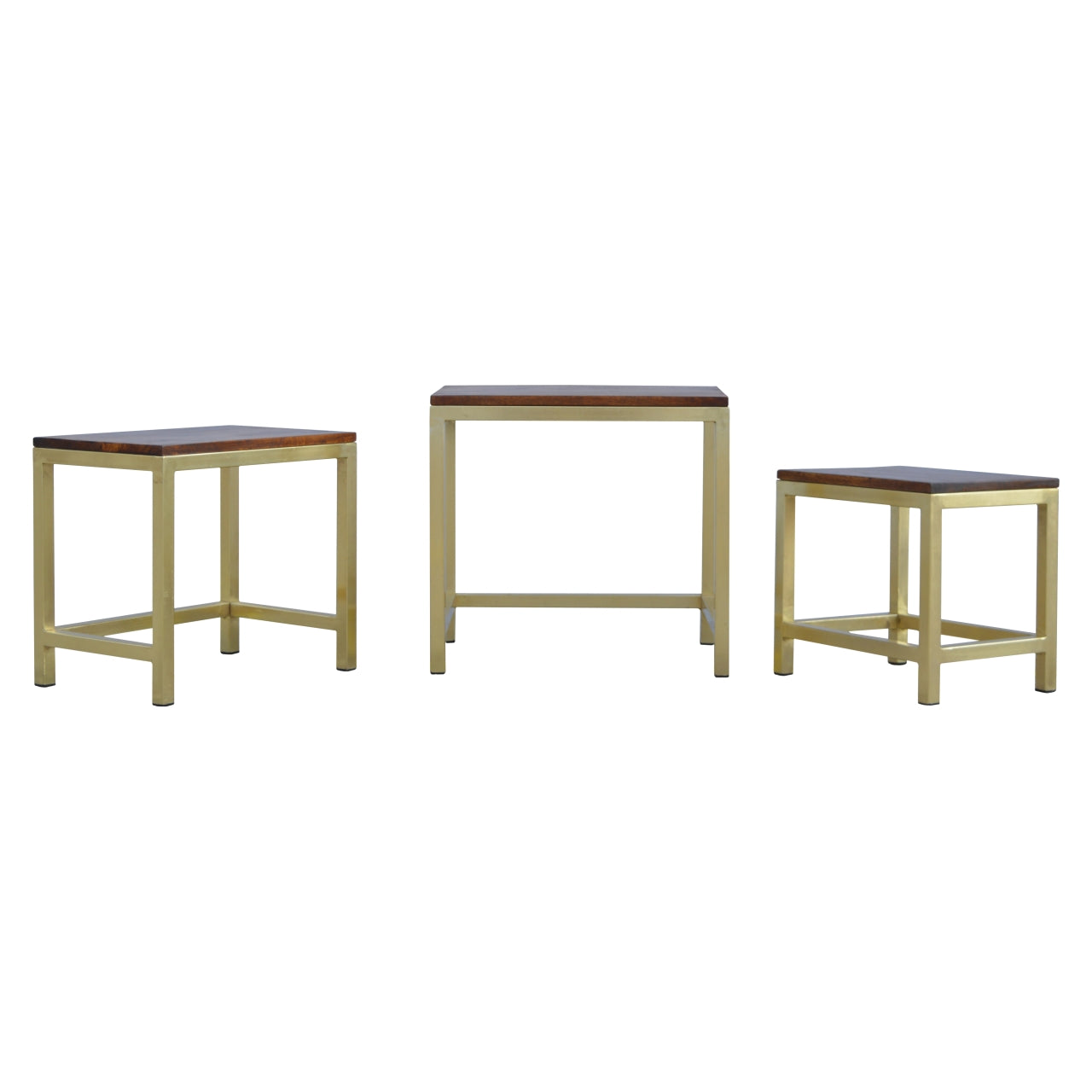 Cote Furniture | Chunky Nest of Tables Set of 3 - Gold  IN243