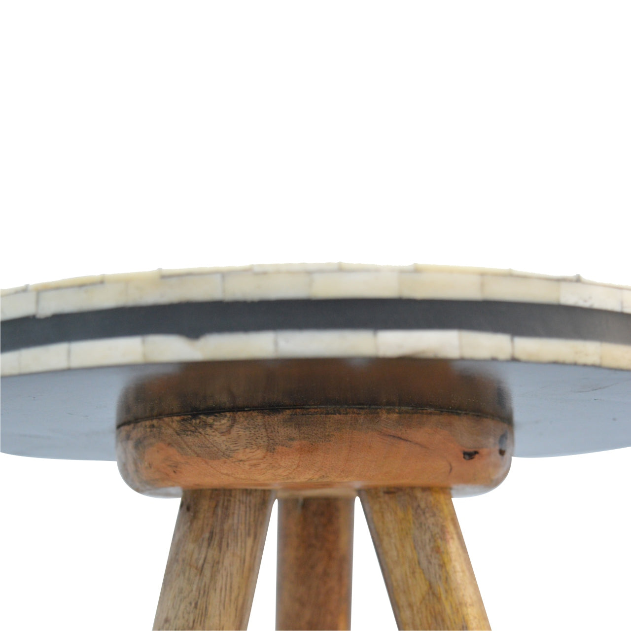 Cote Furniture | White Pattern Tripod Side Table - Oak Side Tables IN263