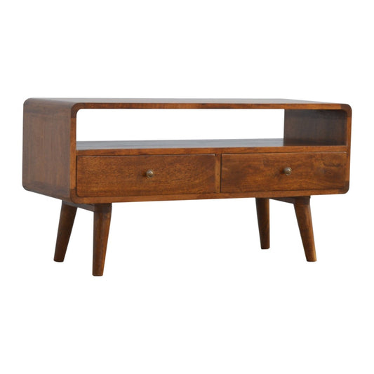 Cote Furniture | Curved TV Unit - Chestnut Curved, TV Stands IN309