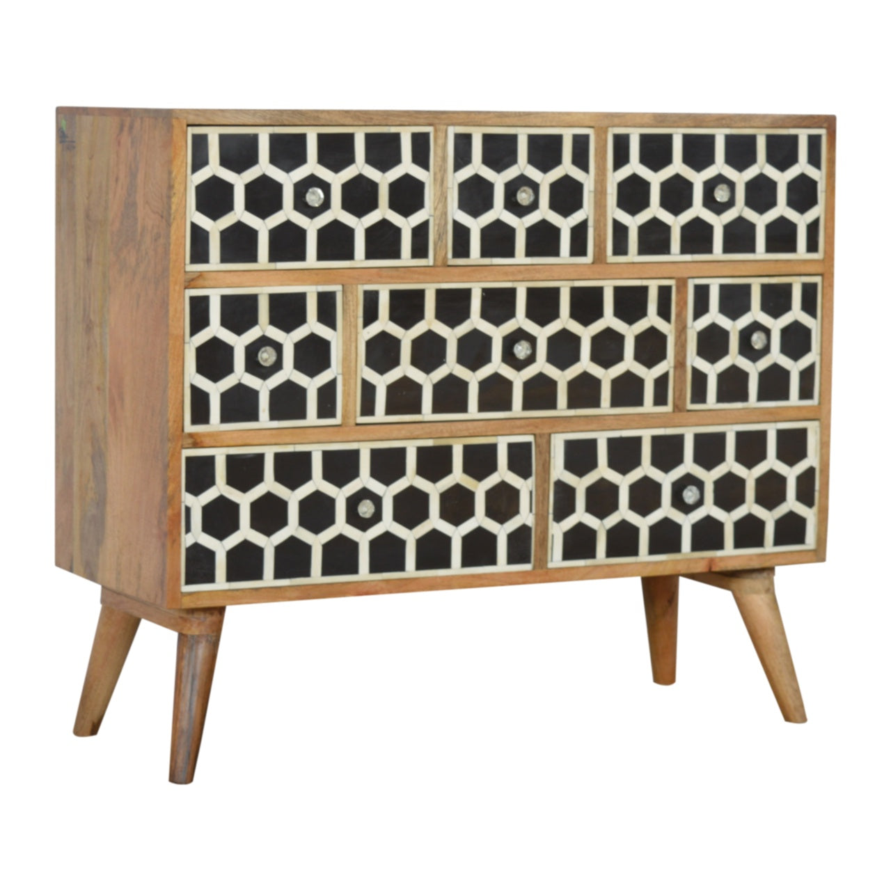 Cote Furniture | White Pattern Chest of Drawers - Oak Chest of Drawers IN321