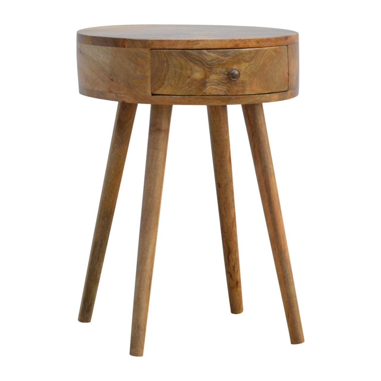 Cote Furniture | Nordic Circular Shaped Bedside Table - Oak Bedside Tables IN323