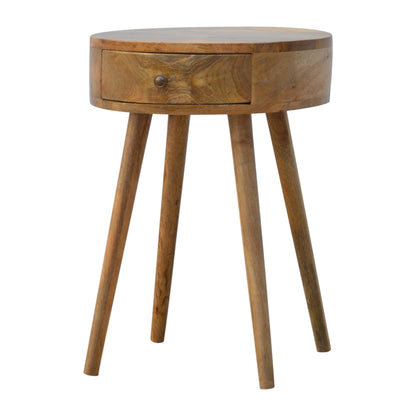 Cote Furniture | Nordic Circular Shaped Bedside Table - Oak Bedside Tables IN323