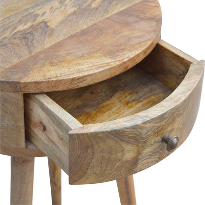 Cote Furniture | Nordic Circular Shaped Bedside Table - Oak Bedside Tables IN323