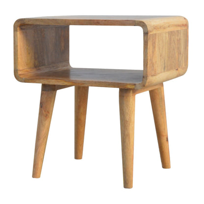 Cote Furniture | Curved Open Bedside Table - Oak Curved, Bedside Tables IN361