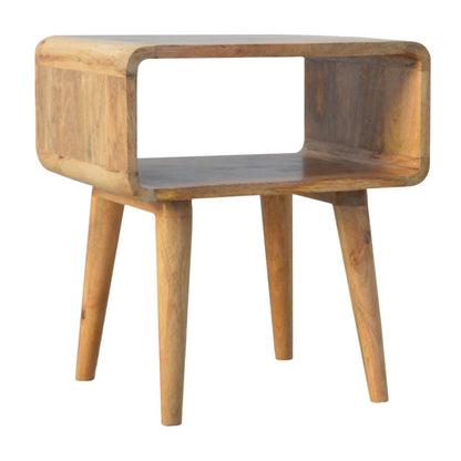 Cote Furniture | Curved Open Bedside Table - Oak Curved, Bedside Tables IN361