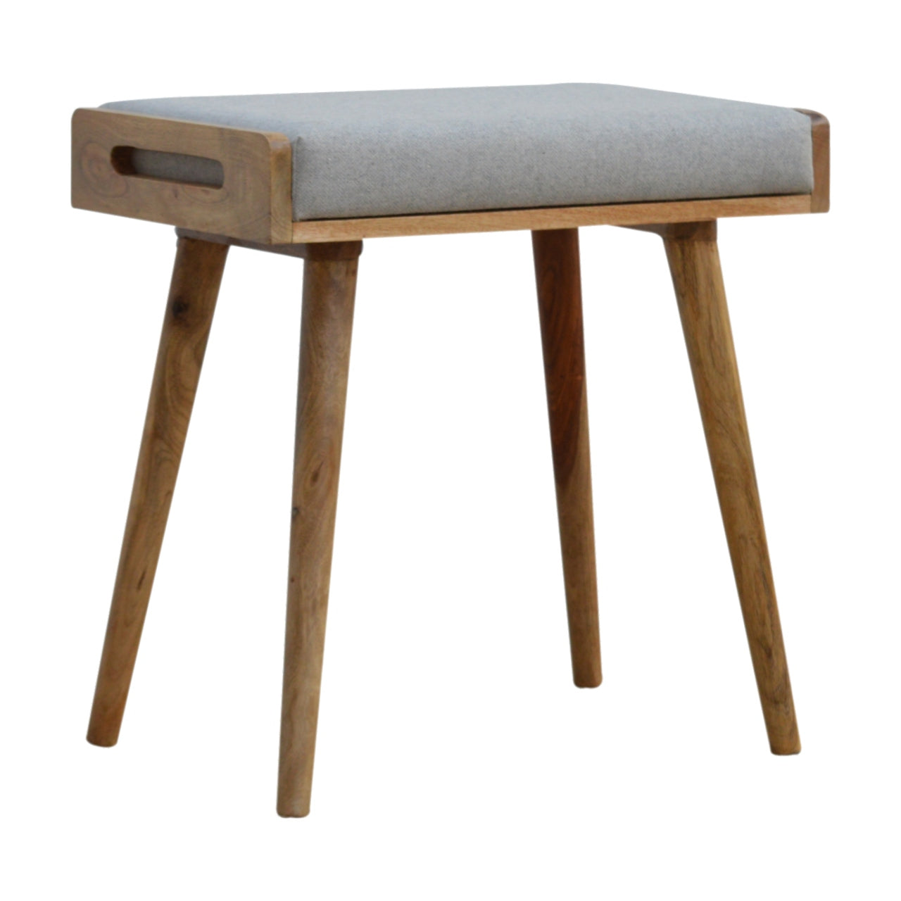 Cote Furniture | Tweed Tray Style Footstool - Grey Footstools IN518