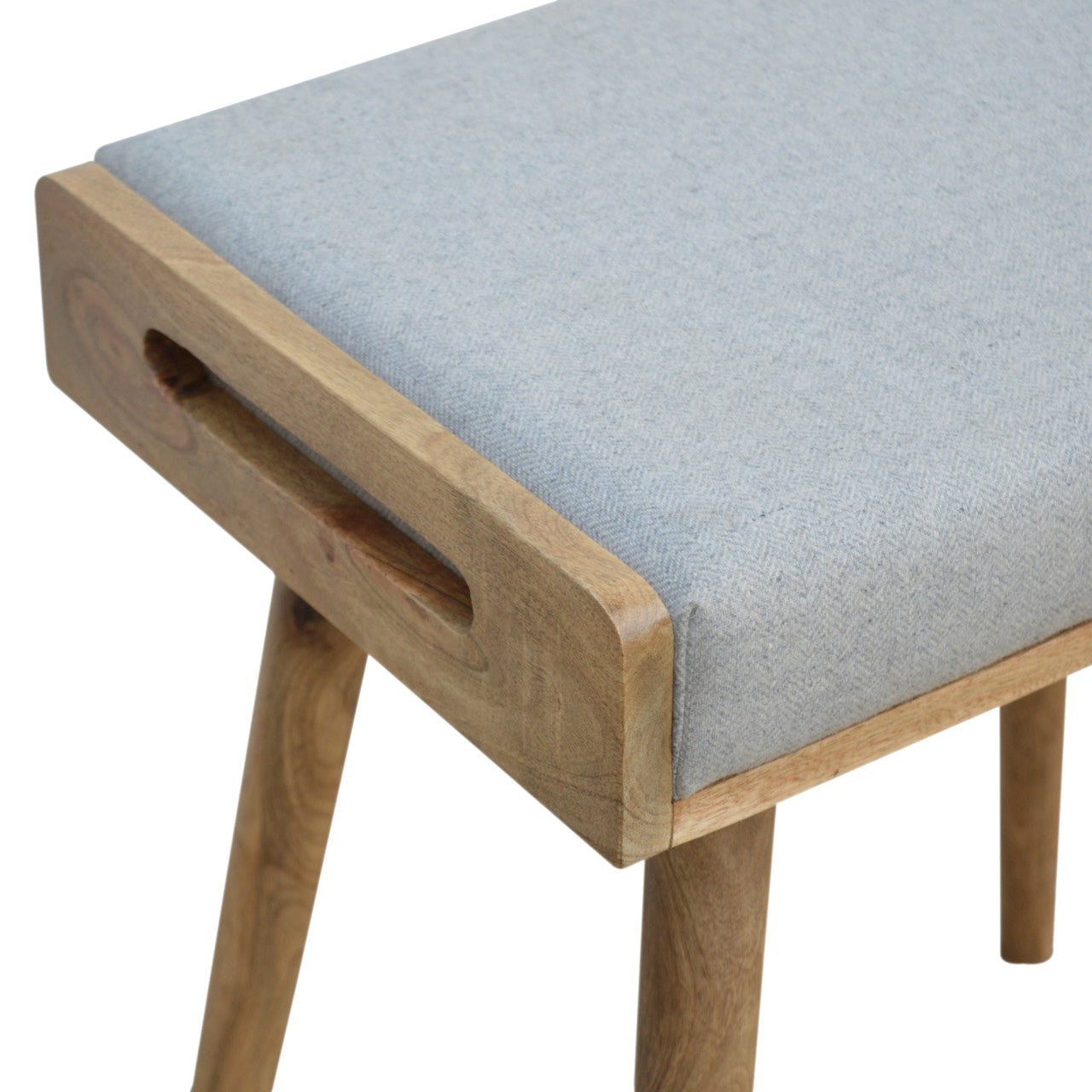 Cote Furniture | Tweed Tray Style Footstool - Grey Footstools IN518