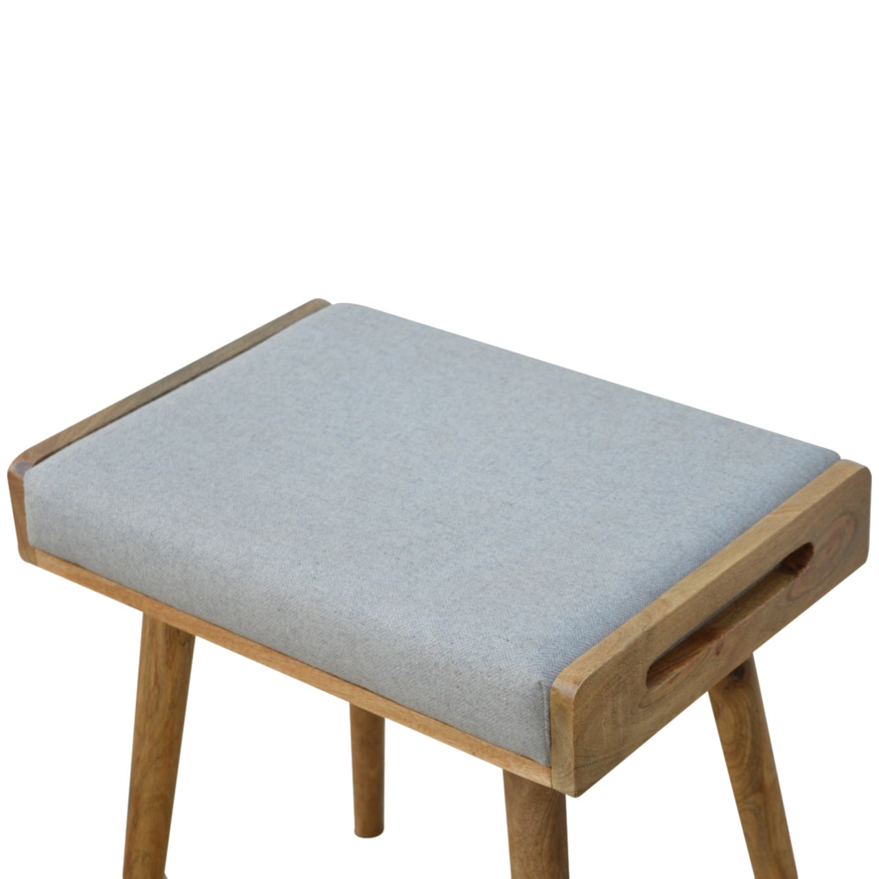 Cote Furniture | Tweed Tray Style Footstool - Grey Footstools IN518