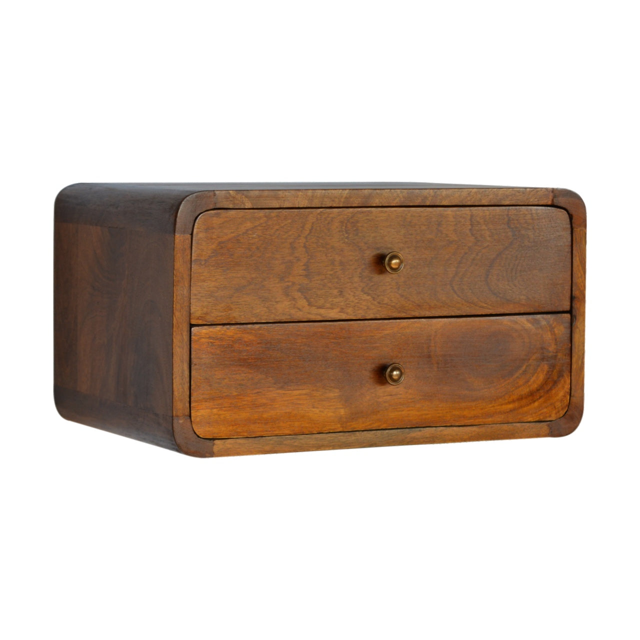 Cote Furniture | Floating Curved Bedside Table (Wall Mounted) - Chestnut Curved, Bedside Tables IN704