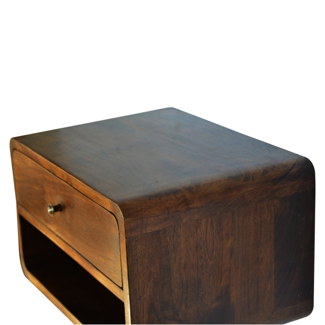 Cote Furniture | Curved Floating Bedside Table (Wall Mounted) - Chestnut Curved, Bedside Tables IN705