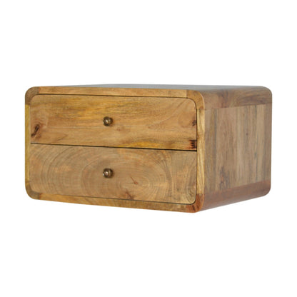 Cote Furniture | Floating Bedside Table 2 Drawer (Wall Mounted) - Oak Bedside Tables IN706