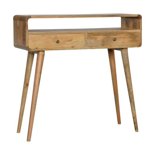 Cote Furniture | Curved Console Table 2 Drawer - Oak Curved, Console Tables IN714