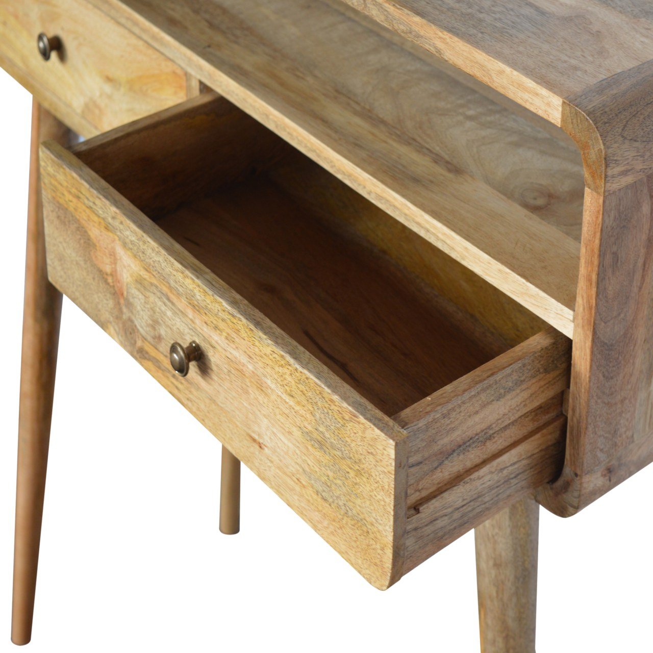 Cote Furniture | Curved Console Table 2 Drawer - Oak Curved, Console Tables IN714