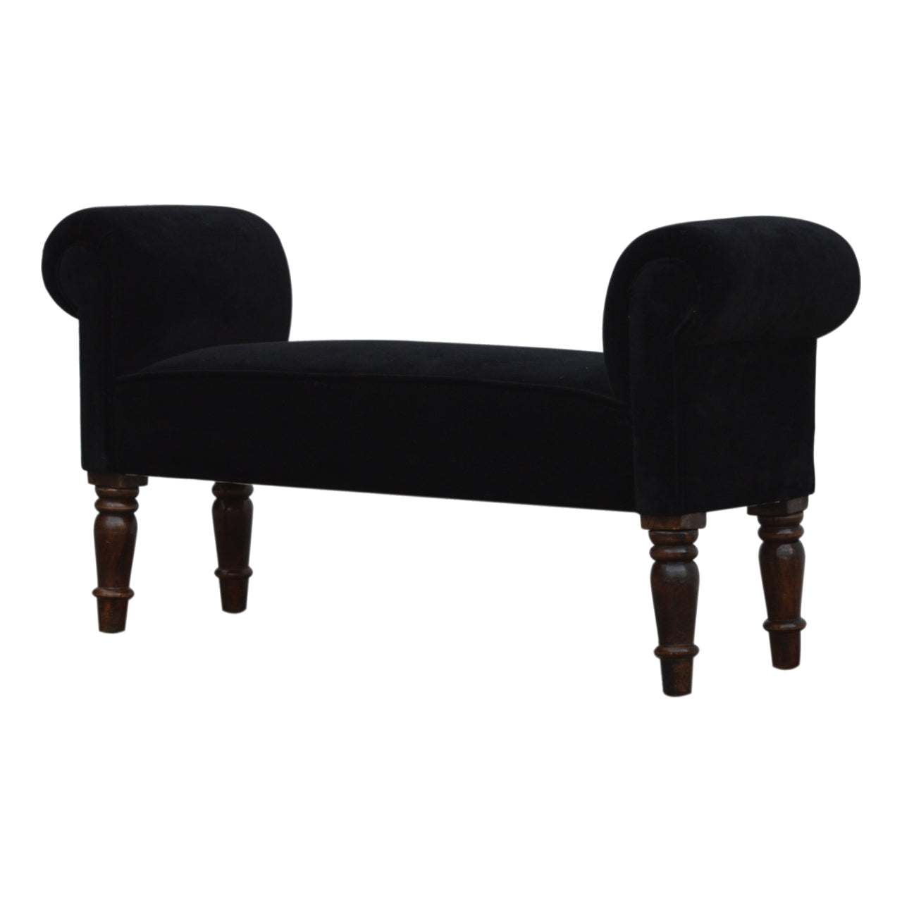 Cote Furniture | Velvet Bench - Black  Hallway Seating & Storage, Accent Chairs & Armchairs IN776