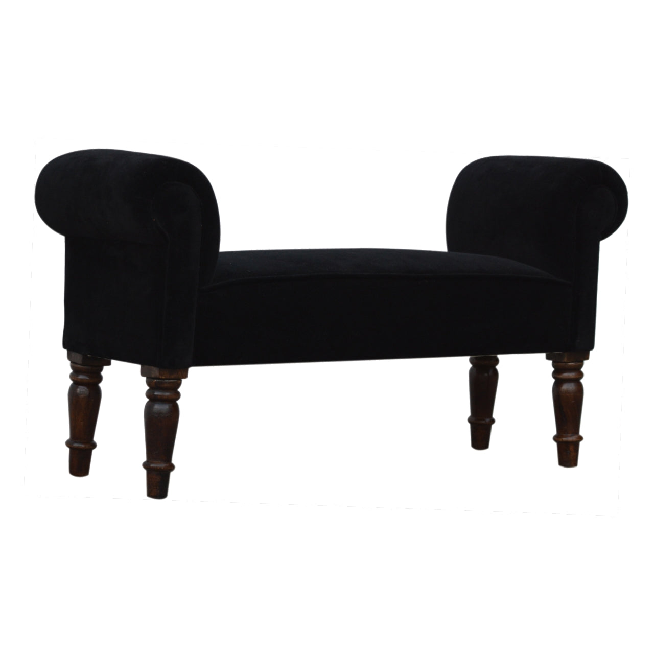 Cote Furniture | Velvet Bench - Black  Hallway Seating & Storage, Accent Chairs & Armchairs IN776